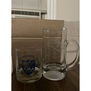 Donald Ross Golf Bar Glass Set Of 2 - Belmont CC, Beer Mug - Biltmore Forest CC